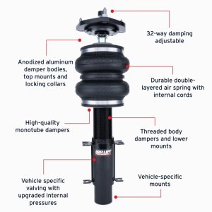 Volkswagen Beetle Air Suspension Front Kit - Air Lift - Performance, 32-Level Damping, Progressive Rate, Double-Bellow - `98-`10